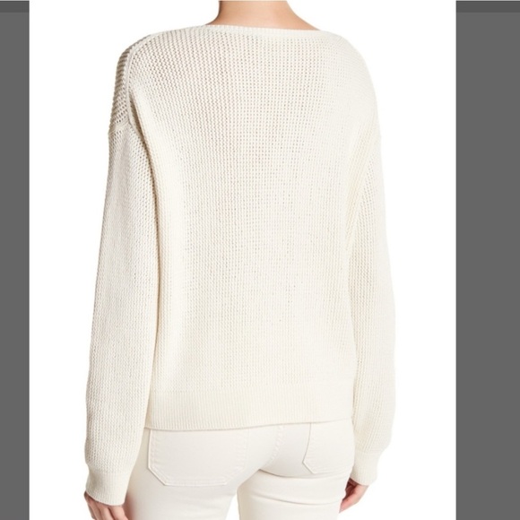 Vince Lattice Stitch Crewneck Sweater Knitwear Coastal, size Small - Picture 13 of 13